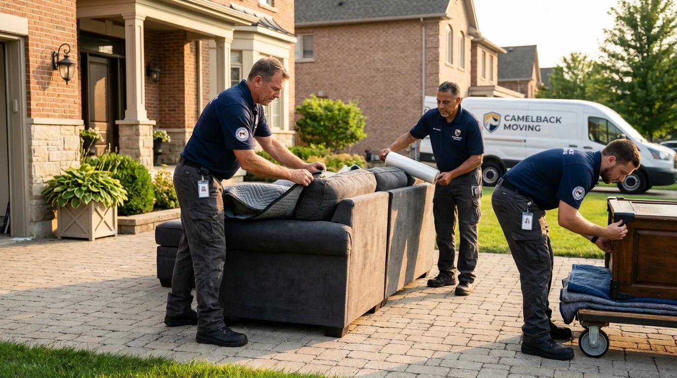 Large estate moving crew wrapping furniture in Salix, PA